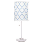 Cornflower Blue - White Quatrefoil Lamp Shade (Right)