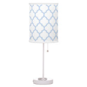 Cornflower Blue - White Quatrefoil Lamp Shade (Left)