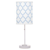 Cornflower Blue - White Quatrefoil Lamp Shade (Front)