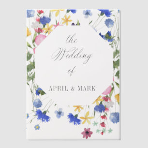 Cornflower Blue Wildflower Wedding Vellum Invitations