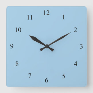 Cornflower Blue with Black Numbers Wall Clock