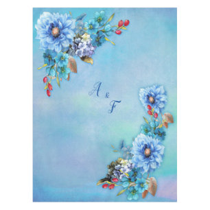 Cornflower Blues in Watercolor Tablecloth