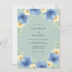 Cornflower Butter Bloom Wedding Invitation