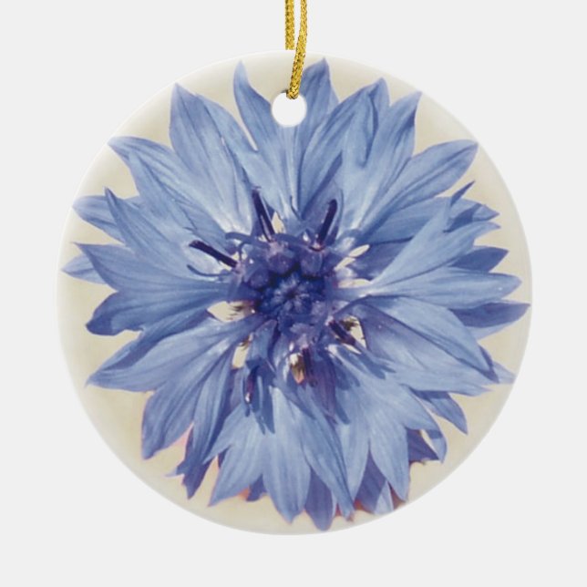 Cornflower Ceramic Ornament (Front)