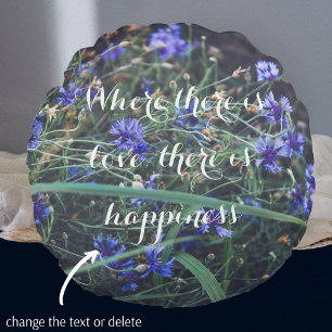 Cornflower field round pillow