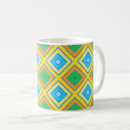Cornflower Harmonious Colors Angled Line Art Coffee Mug