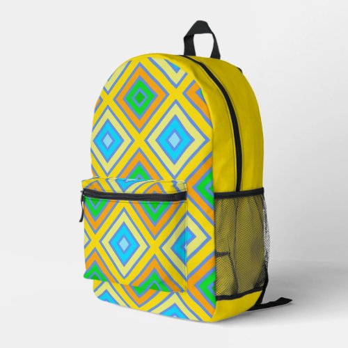 Cornflower Harmonious Colors Angled Line Art  Printed Backpack