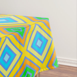 Cornflower Harmonious Colors Angled Line Art Tablecloth