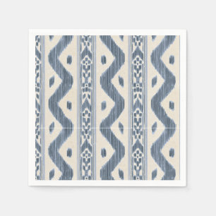 Cornflower Ikat, Blue Bar Cart Stripe Napkins