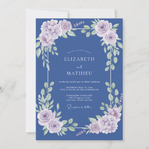 Cornflower Lavender Petal Wedding Invitation
