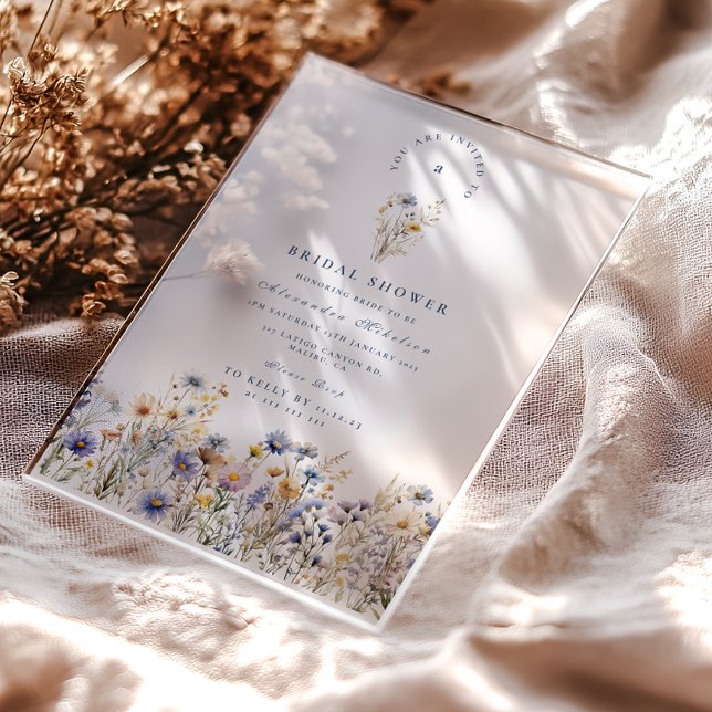Cornflower Meadow Bridal Shower Acrylic Invitations (Creator Uploaded)