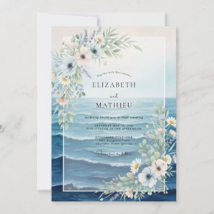 Cornflower Ocean Wildflower Wedding Invitation