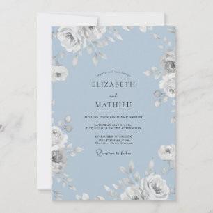 Cornflower Petal Wedding Invitation
