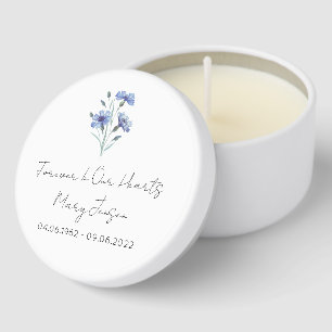 Cornflower Simple Funeral Mini Candle Favors