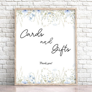 Cornflower Wildflower Baby Shower Cards and Gifts Poster