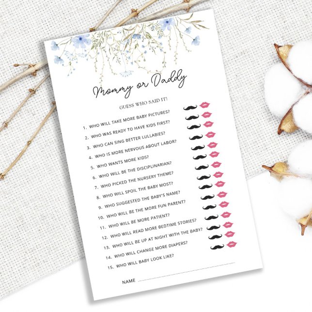 Cornflower Wildflower Baby Shower Mommy Or Daddy (Creator Uploaded)