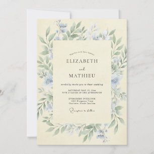 Cornflower Yellow Vine Wedding Invitation