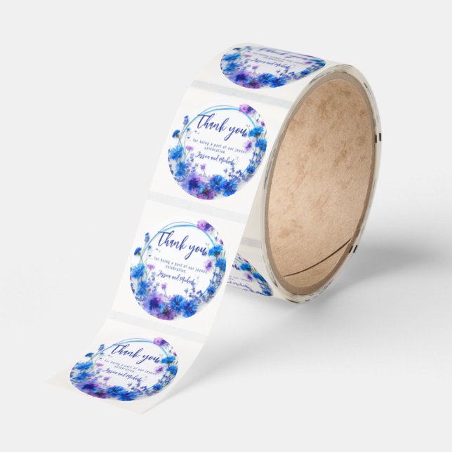 💍 Cornflowers and Lavender Bliss  Classic Round Sticker (Roll)
