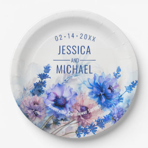 💍 Cornflowers and Lavender Bliss Paper Plates
