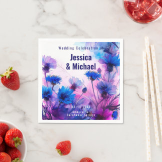 💍🪻  Cornflowers and Lavender Elegance Napkins