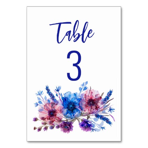 Cornflowers and Lavender  Table Number