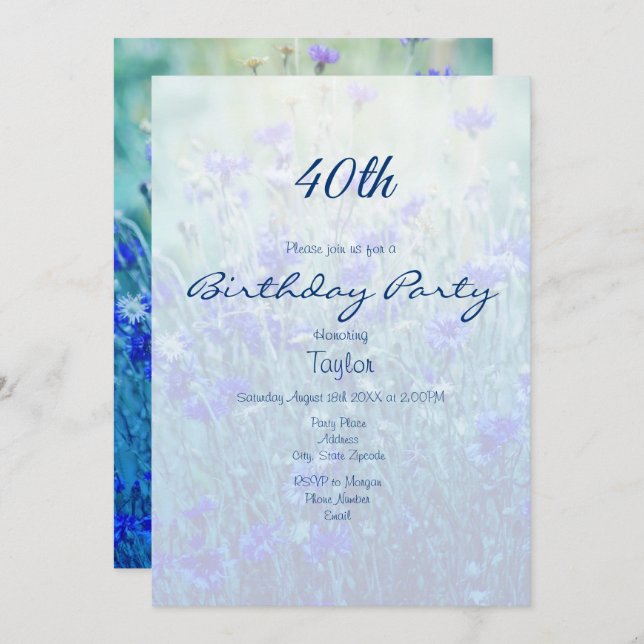 Cornflowers Invitation (Front/Back)
