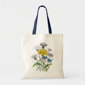 Floral Tote Bag Botanical Print Flower Bag Wildflowers Tote 