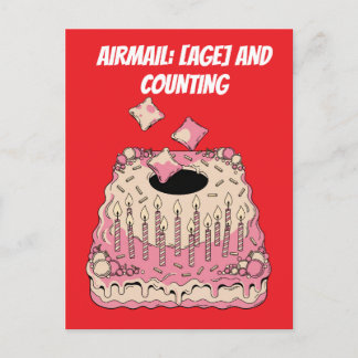 Cornhole Airmail Birthday Cake Joke Humor Postcard