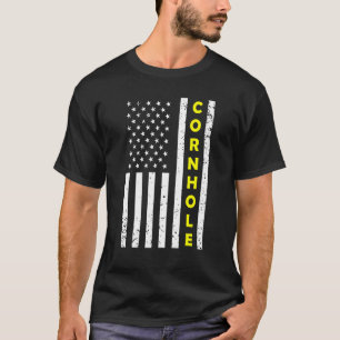 Cornhole American Flag Bean Bag Corn Hole Men Wome T-Shirt