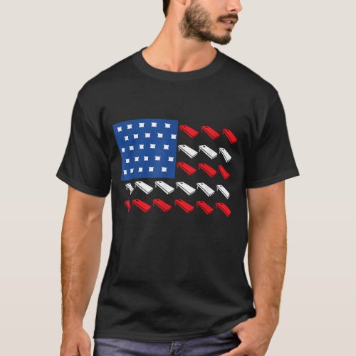 Cornhole American Flag For Player Drinking Team T_Shirt