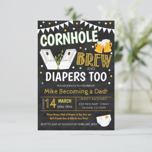 Cornhole and Beer Baby Shower Invitation