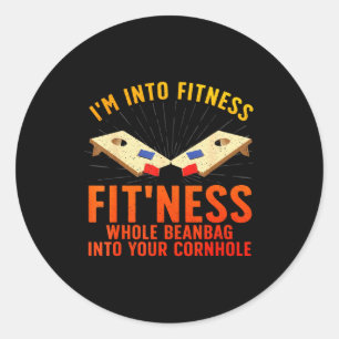 Cornhole Art For Men Women Corn Hole Players Cornh Classic Round Sticker