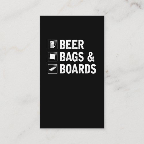 Cornhole Bag and Beer Drinking Corn Player Business Card