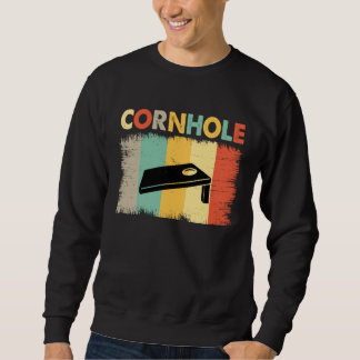 Cornhole Bag Cornhole Set Toss Game Retro Vintage  Sweatshirt