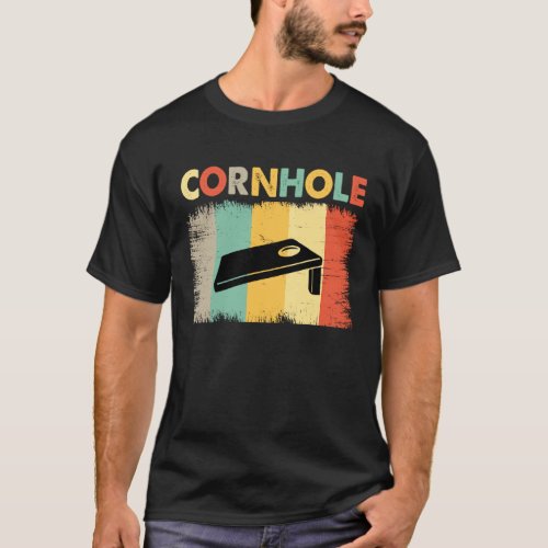 Cornhole Bag Cornhole Set Toss Game Retro Vintage  T_Shirt