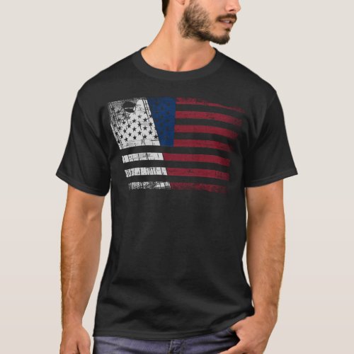 Cornhole Bean Bag Cornhole American Flag American T_Shirt
