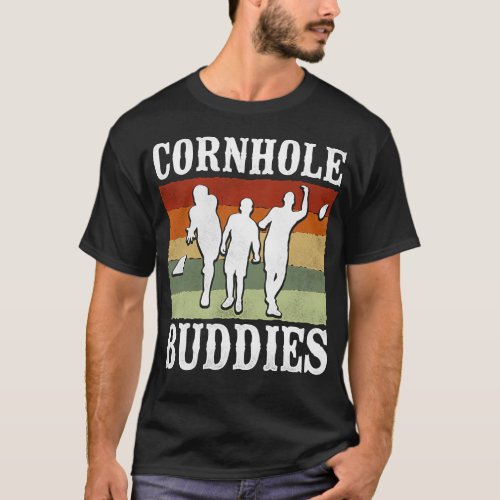 Cornhole Bean Bag Cornhole Buddies Besties Friends T_Shirt