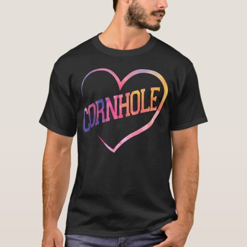 Cornhole Bean Bag Cornhole Heart T_Shirt