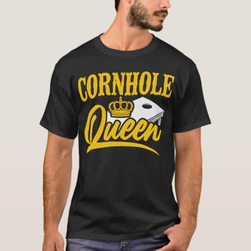 Cornhole Bean Bag Cornhole Queen Queen T_Shirt