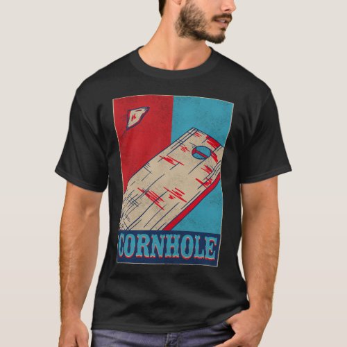 Cornhole Bean Bag Cornhole Retro Vintage T_Shirt