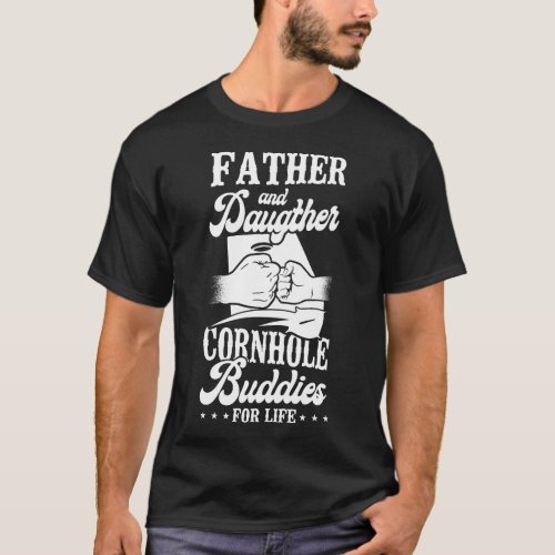 Cornhole Bean Bag Father And Daughter Cornhole T_Shirt