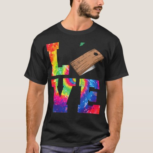 Cornhole Bean Bag Love Tie Dye T_Shirt
