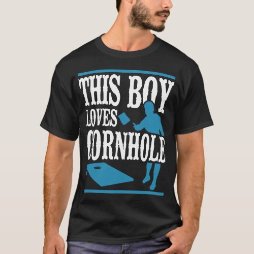 Cornhole Bean Bag This Boy Loves Cornhole Boy T_Shirt