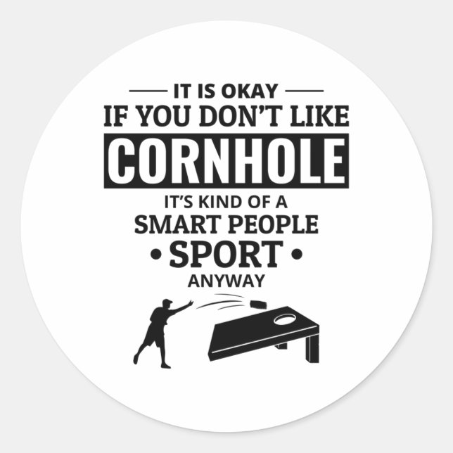 Cornhole Bean Bag Toss Outdoor Lawn Game Classic Round Sticker (Front)