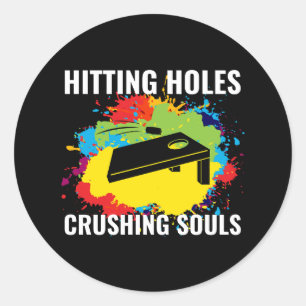 Cornhole Bean Bag Toss Outdoor Lawn Game Funny Classic Round Sticker
