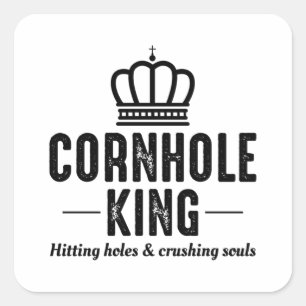 Cornhole Bean Bag Toss Outdoor Lawn Game Funny Square Sticker