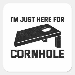 Cornhole Bean Bag Toss Outdoor Lawn Game Funny Square Sticker