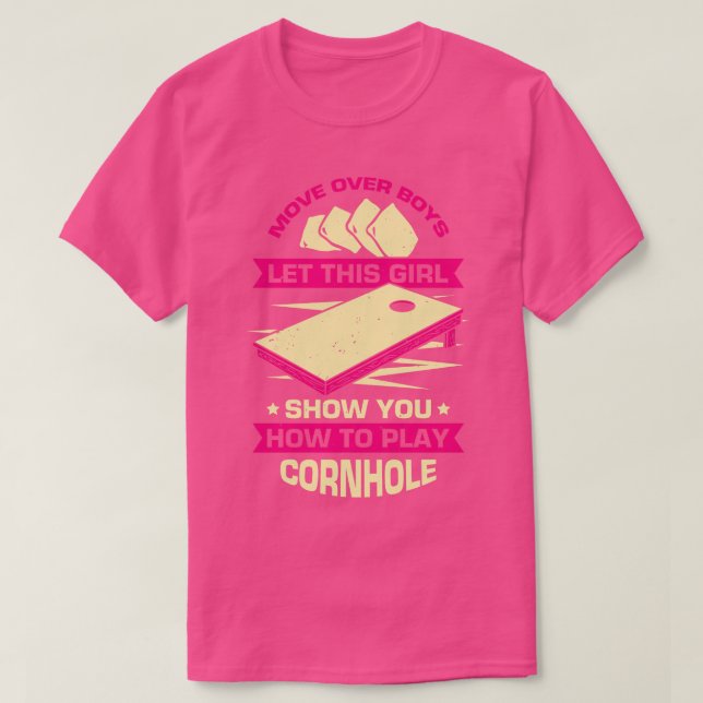 Cornhole Bean Bag Toss Player Girl Gift T-Shirt (Design Front)