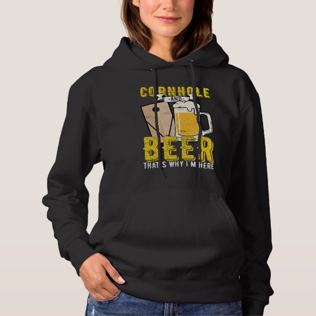 Cornhole Beer Game Alcohol Hoodie (Front)
