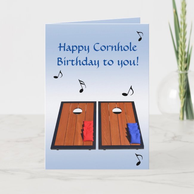 Cornhole Blue Birthday Card
